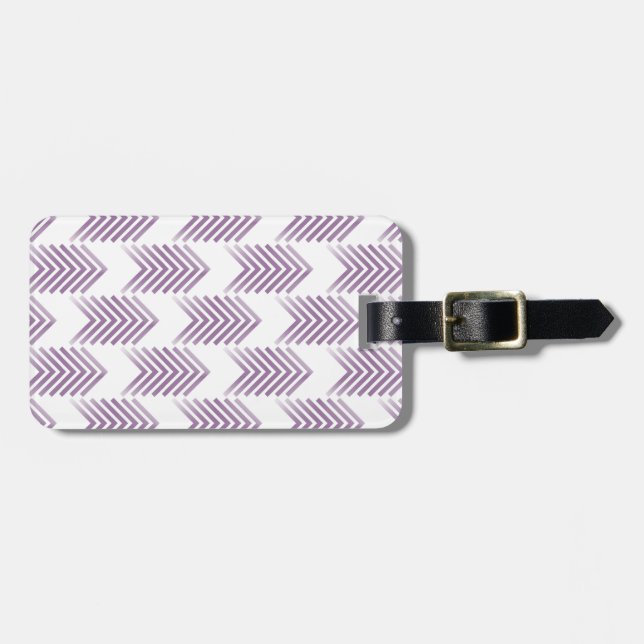 Purple Tribal Arrow Pattern Luggage Tag (Front Horizontal)