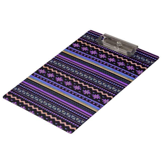 Purple tribal design clipboard (Angled)