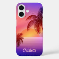 Purple Tropical Beach at Sunset 