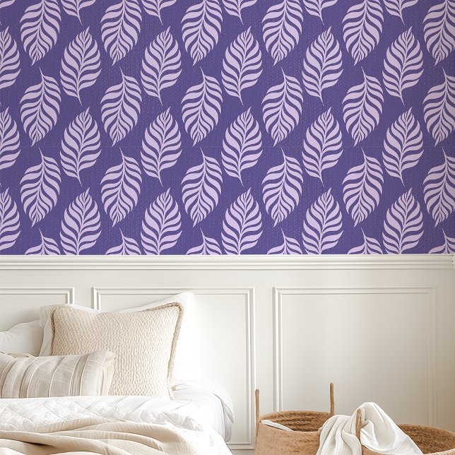 Purple Tropical Leaf Pattern Wallpaper (Creator Uploaded)