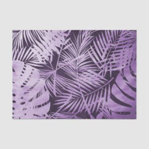 Purple Tropical Leaves Tissue Paper