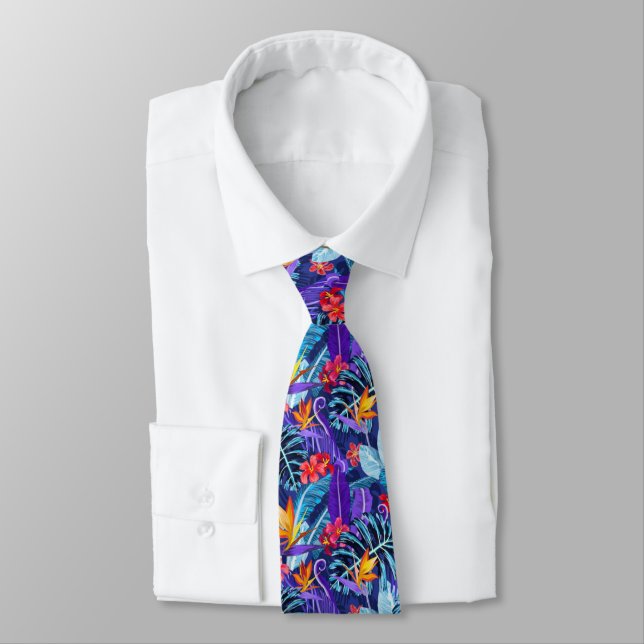 Purple Tropics  Tie (Tied)