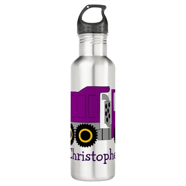 Purple Truck Design Personalised 710 Ml Water Bottle (Front)