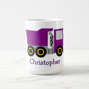 Purple Truck Design Personalised Coffee Mug