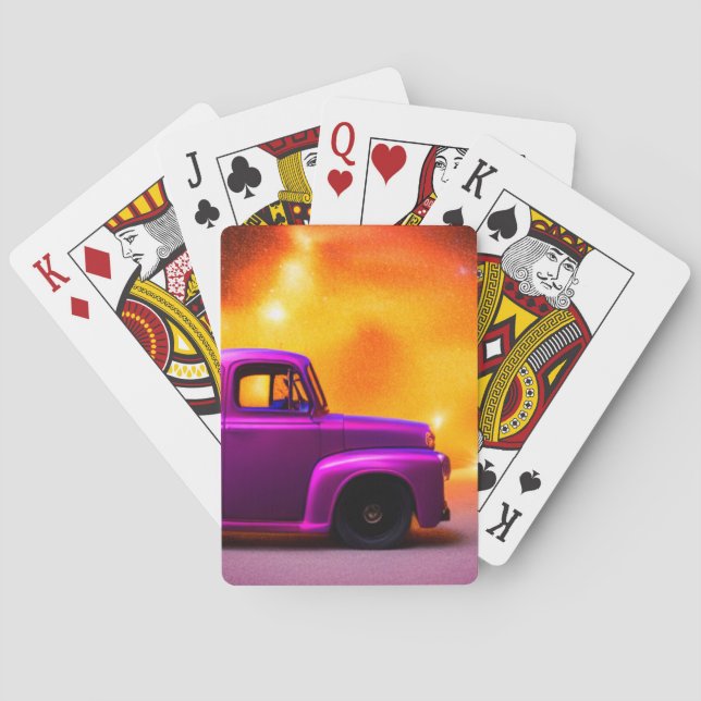 Purple Truck Playing Cards (Back)