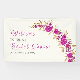 Purple Trumpet Vine Flower Garden Bridal Shower Banner