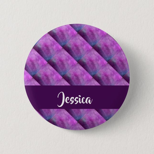 Purple tufted patterned 2 inch round button (Front)