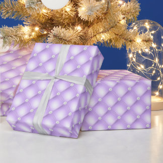 Purple Tufted Pearls Wrapping Paper