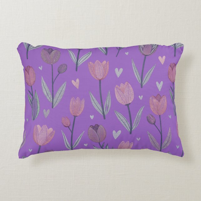 Purple Tulip Accent Pillow (Front)