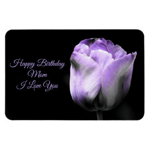 Purple Tulip Birthday Mom *personalize/customize* Magnet
