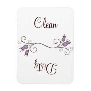 Purple Tulip Dishwasher Clean - Dirty Magnets