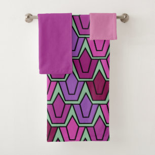 Purple Tulip Field  Bath Towel Set