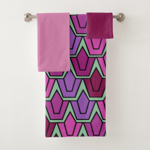 Purple Tulip Field Bath Towel Set