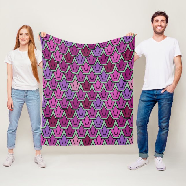 Purple Tulip Field  Fleece Blanket (In Situ)