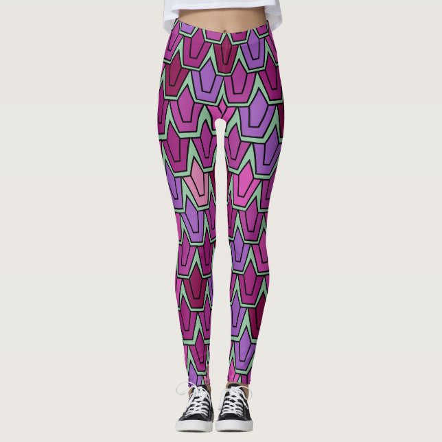 Purple Tulip Field  Leggings (Front)