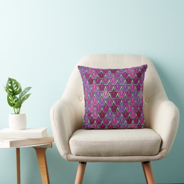 Purple Tulip Field  Throw Pillow (Chair)