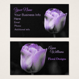Purple Tulip Floral on Black