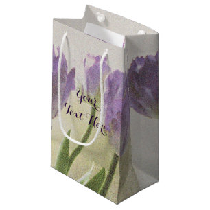 Purple tulip flower custom party favour gift bags