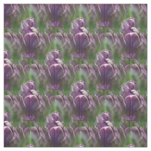 Purple Tulip Flower Nature Pattern Fabric