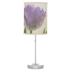 Purple tulip flower print table lamp design