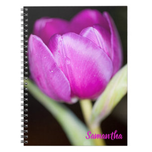 Purple tulip flower Spiral notebook