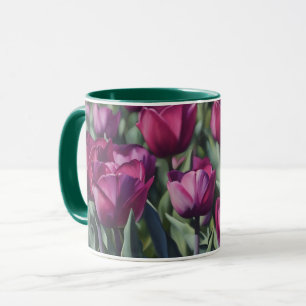 Purple Tulip Flowers Art Garden Mug Cup