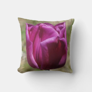 Purple Tulip Throw Pillow