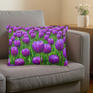 Purple Tulips Accent Pillow