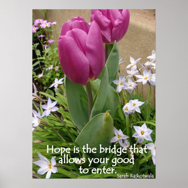 Purple Tulips Hope Floral Flowers Poster photo (Devant)