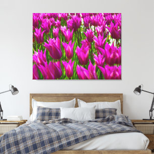 Purple Tulips in Keukenhof Holland Premium Wrapped Canvas Print