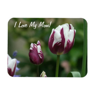 Purple Tulips Mom Magnet
