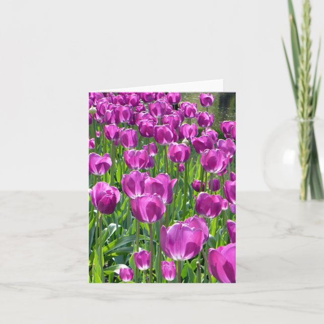Purple Tulips Note Card (Front)
