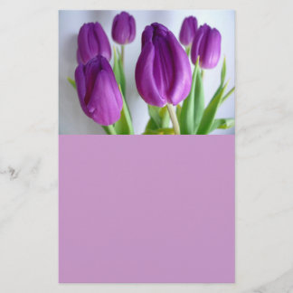Purple Tulips Stationery