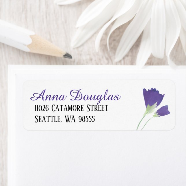 Purple Tulips Sweet 16 Retourner l'adresse Feuille (En situation)