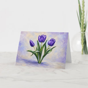 Purple Tulips Thank You Card