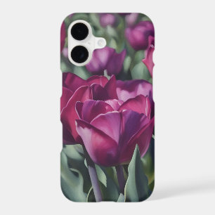 Purple Tulips Watercolor Style Art Phone Case