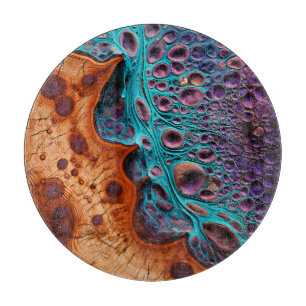 Purple Turquoise Art Cutting Board
