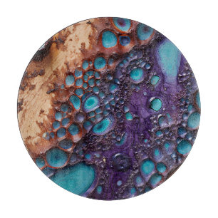 Purple Turquoise Art Cutting Board
