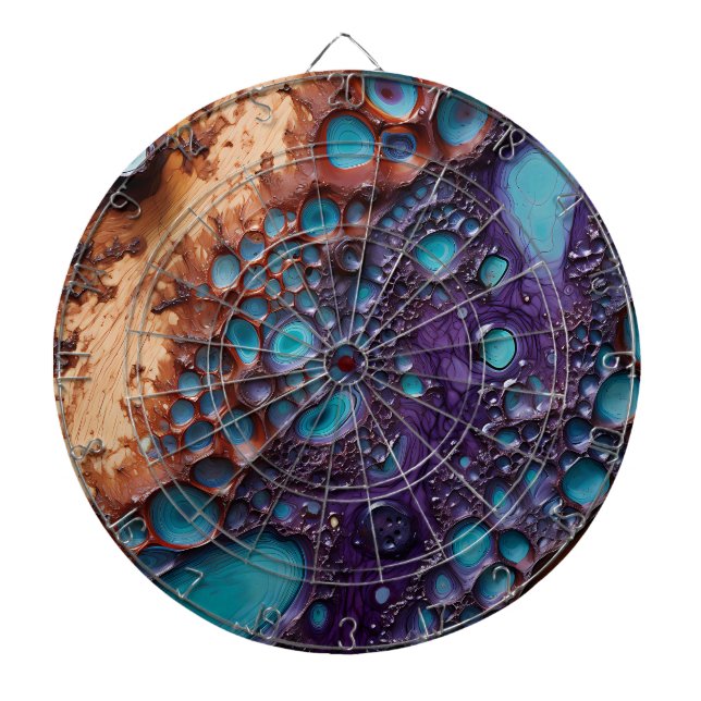 Purple Turquoise Art Dartboard (Front)