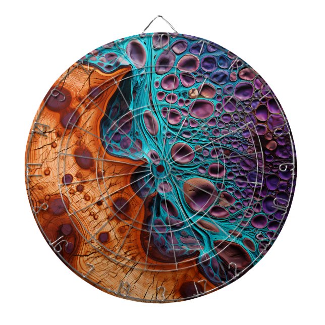 Purple Turquoise Art Dartboard (Front)