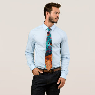 Purple Turquoise Art Neck Tie