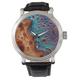 Purple Turquoise Art Watch