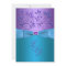 Purple, Turquoise Floral Monogram Wedding Invite