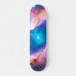Purple Turquoise Galaxy Nebula Dream #1 Skateboard
