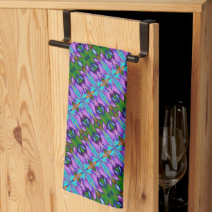 Purple Turquoise Green Abstract Design  Kitchen Towel