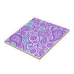 Purple Turquoise Paisley Seamless Tile<br><div class="desc">This ceramic seamless tile design features purple paisley with turquoise accents. Perfect for a backsplash or any home accent.</div>