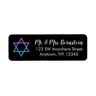Purple Turquoise Star of David Adresse de retour