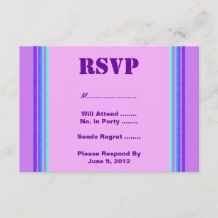 Purple turquoise stripe RSVP