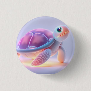 Purple Turtle 1 Inch Round Button