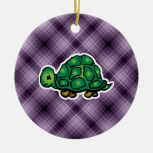 Purple Turtle Ceramic Ornament